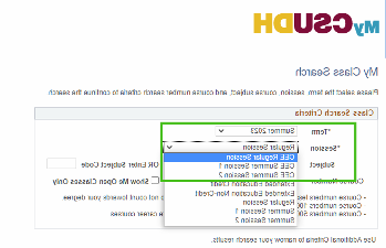MyCSUDH Class Search for CEE Summer Sessions
